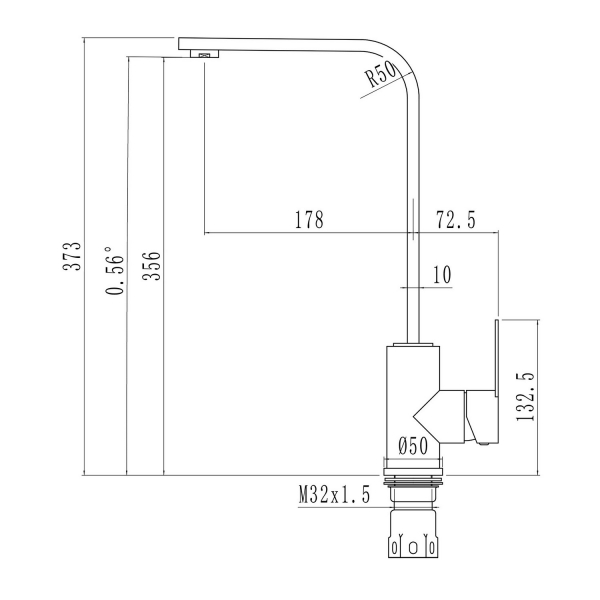 Смеситель для кухни 35k MIXLINE MLSS-0324 плоский излив